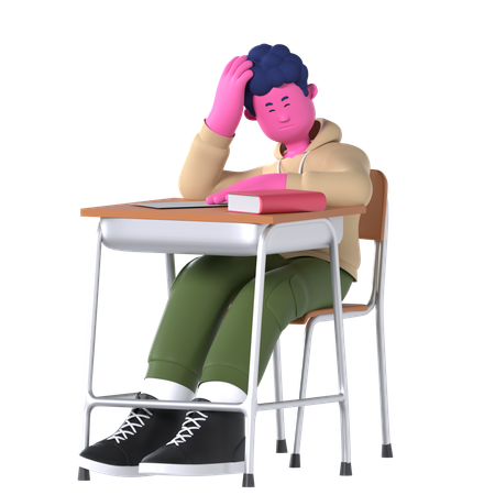 Fell asleep at the classroom desk  3D Icon