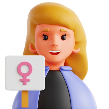 女性活動家  3D Icon