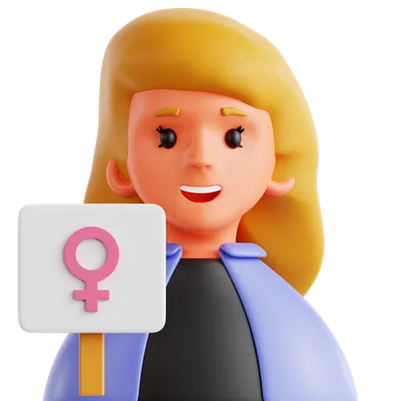 女性活動家  3D Icon