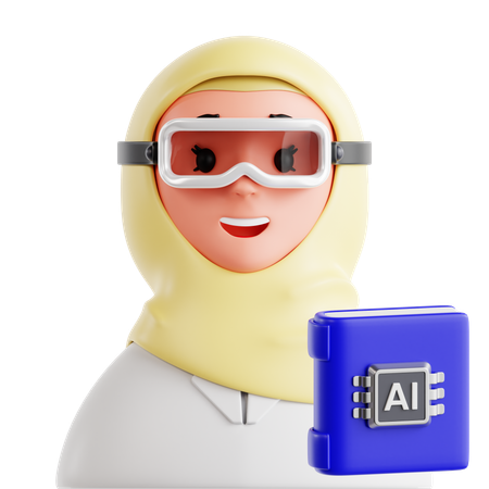 Female Ai Researcher  3D Icon