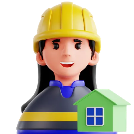 Female Architect  3D Icon