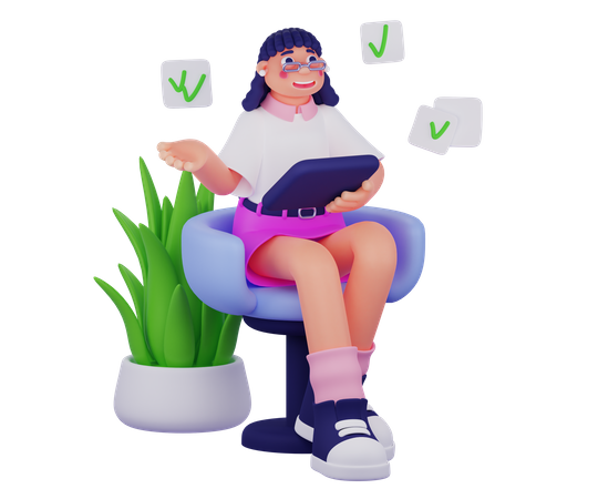 Female Assistant  3D Illustration