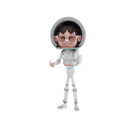 Female Astronaut in space  3D Illustration