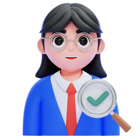 Female Auditor  3D Icon