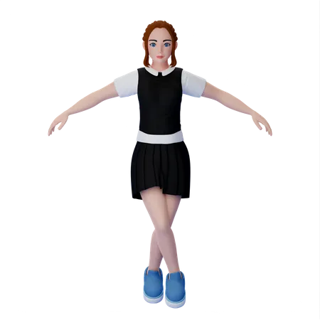 Female Ballet Pose  3D Illustration