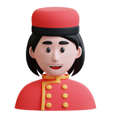 Female Bellhop  3D Icon