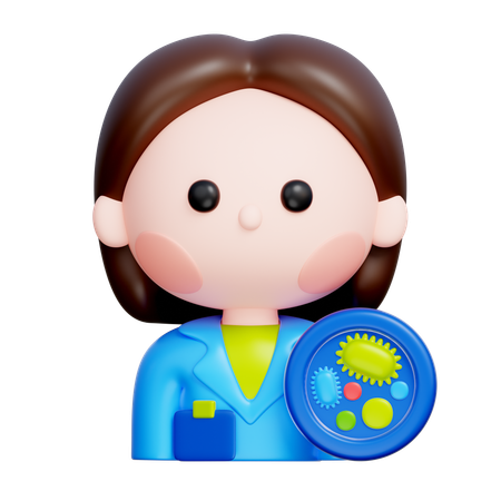 Female Biologist  3D Icon