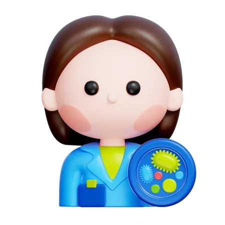 Female Biologist  3D Icon