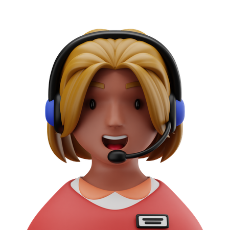 Female Call Operator  3D Icon