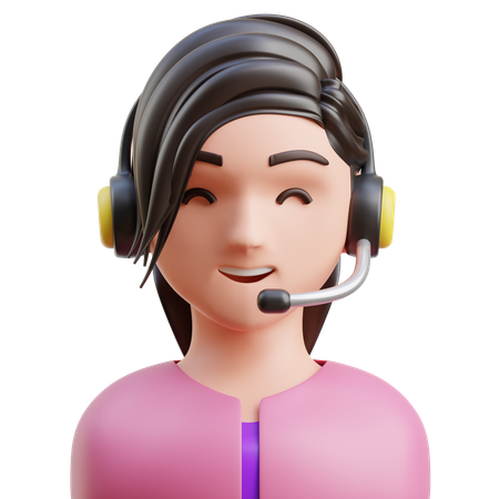 Female Call Operator  3D Icon