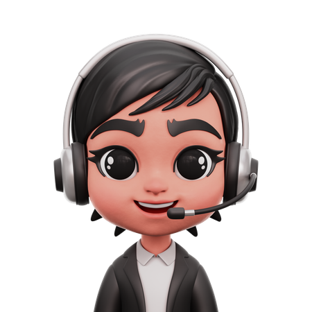 Female Call Operator  3D Icon