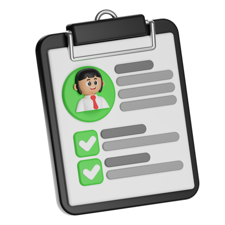 FEMALE CANDIDATE PROFILE  3D Icon