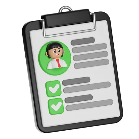 FEMALE CANDIDATE PROFILE  3D Icon
