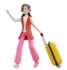 Female Carrying A Suitcase