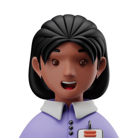 Female Cashier  3D Icon