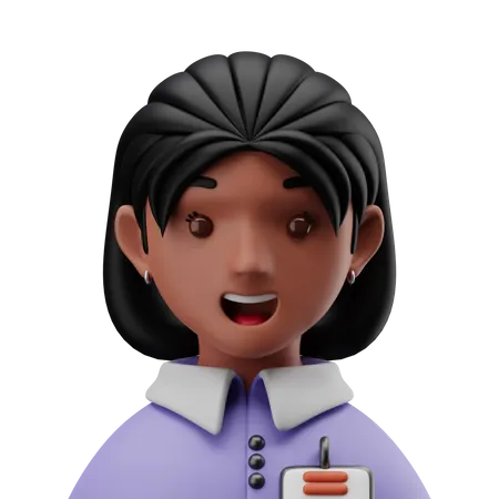 Female Cashier  3D Icon