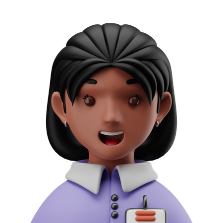 Female Cashier  3D Icon