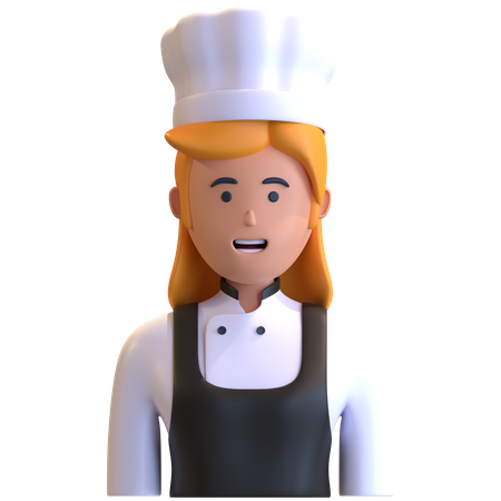 Female chef  3D Illustration