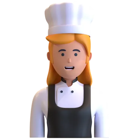 Female chef  3D Illustration