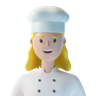 3d female chef logo