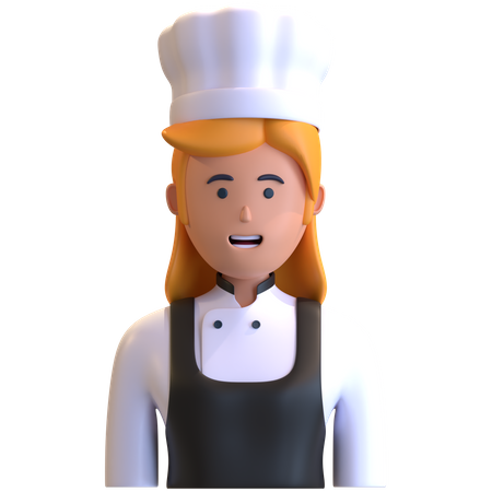 Female chef 3D Illustration