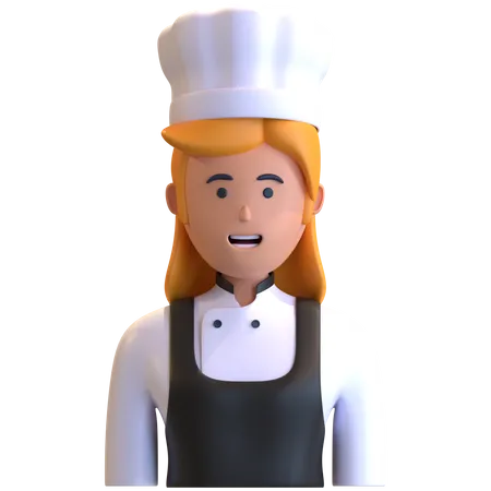 Female chef 3D Illustration