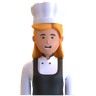 female chef 3d logos