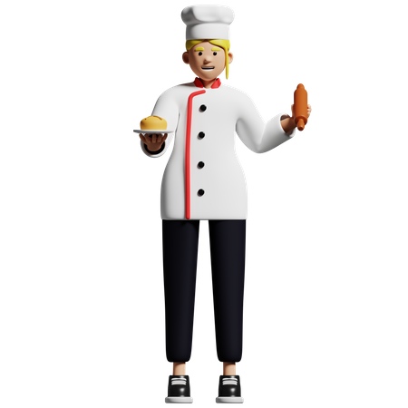 Female Chef  3D Illustration