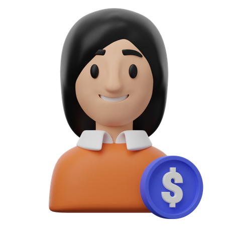 Female Client  3D Icon
