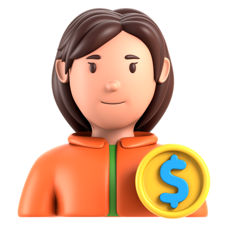 Female Client  3D Icon