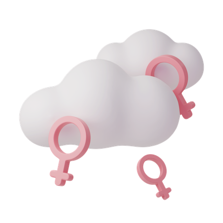 Female Cloud  3D Icon