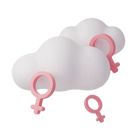 Female Symbols Floating Amongst Clouds Concept For International Womens Day 3 D Illustration Feminism Independence Freedom Empowerment Activism For Women Rights 3D Icon