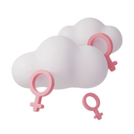 Female Cloud  3D Icon
