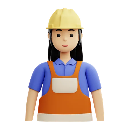Female Construction Worker  3D Icon