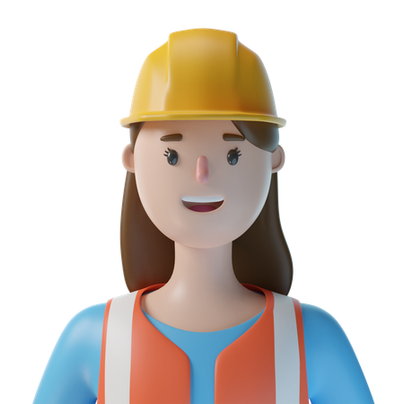 Female Construction Worker  3D Icon