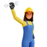 graphics of female construction worker