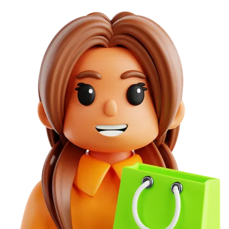 Female Customer  3D Icon