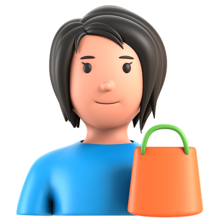 Female Customer  3D Icon