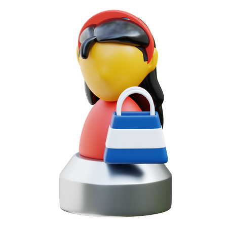 Female Customer  3D Icon