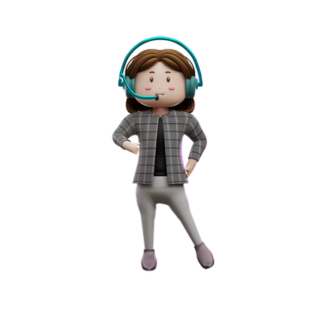 Female customer service representative  3D Illustration