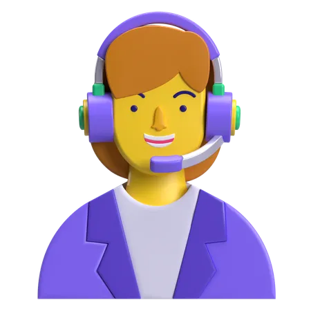 Female Customer Support  3D Icon