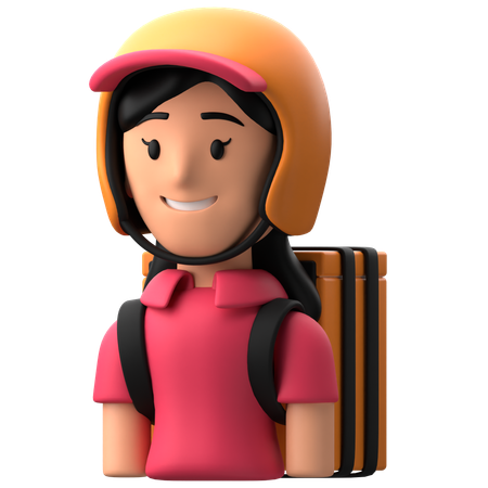 Female Delivery Rider  3D Icon