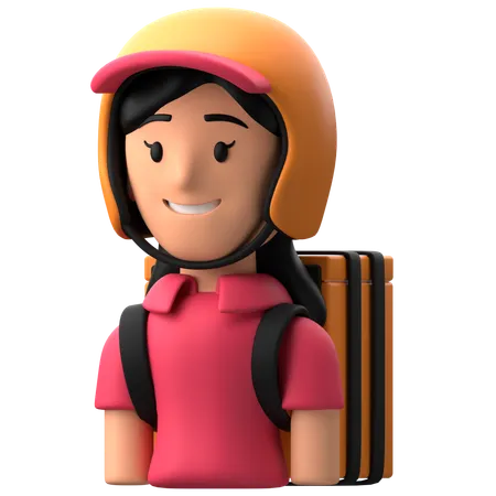 Female Delivery Rider  3D Icon