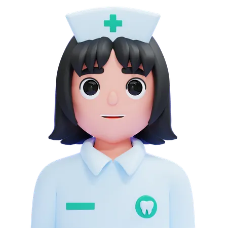 Female Dental Nurse  3D Icon