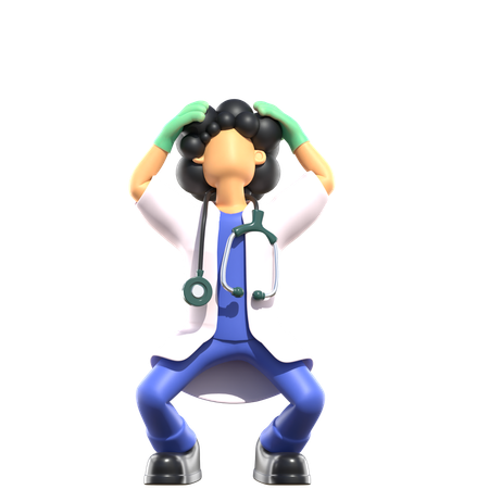 Female Doctor Feeling Stress  3D Illustration