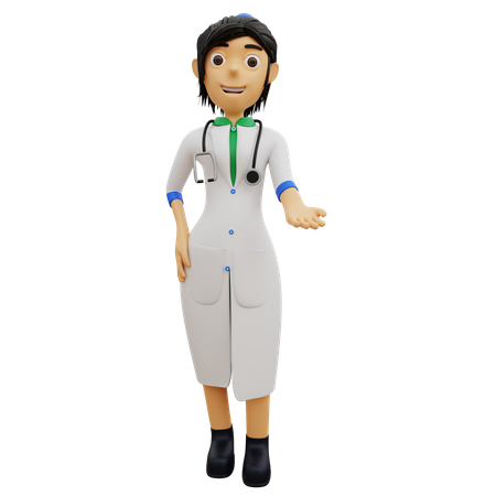 Female doctor giving medical advise  3D Illustration