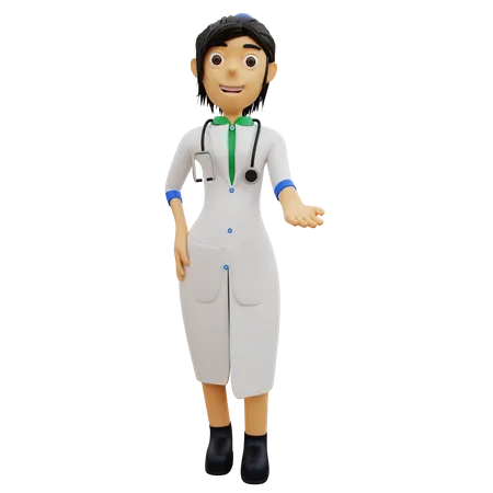 Female doctor giving medical advise  3D Illustration