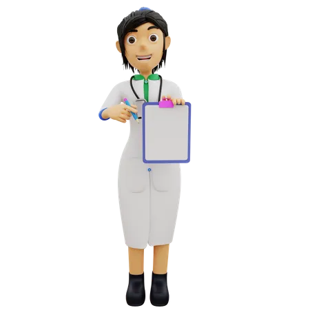 Female doctor giving medicine prescription  3D Illustration