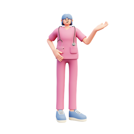 Female Doctor Giving Presentation  3D Illustration