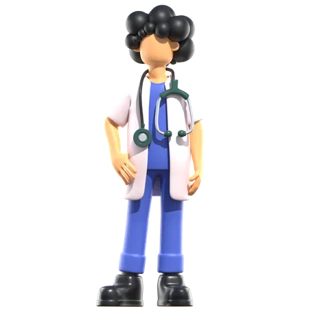 Female Doctor Giving Standing Pose  3D Illustration